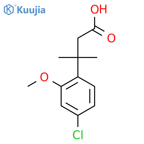 3-(4-chloro-2-methoxyphenyl)-3-methylbutanoic acid structure