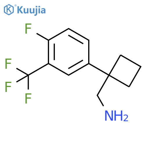 {1-4-fluoro-3-(trifluoromethyl)phenylcyclobutyl}methanamine structure