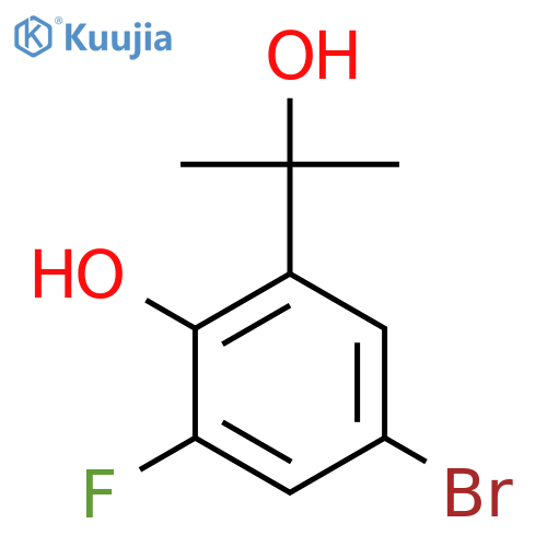 4-bromo-2-fluoro-6-(2-hydroxypropan-2-yl)phenol structure
