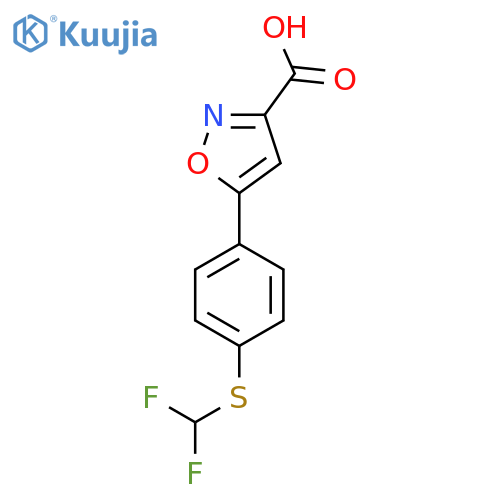 5-{4-[(Difluoromethyl)sulfanyl]phenyl}-1,2-oxazole-3-carboxylic acid structure