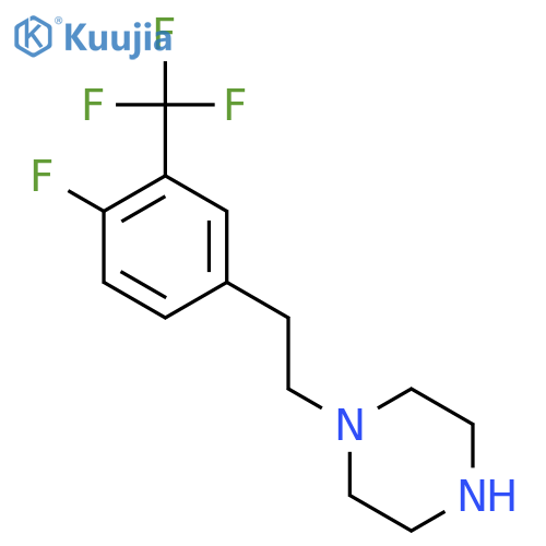 1-{2-4-fluoro-3-(trifluoromethyl)phenylethyl}piperazine structure