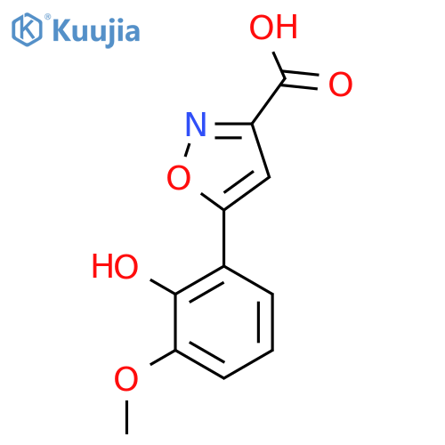 5-(2-hydroxy-3-methoxyphenyl)-1,2-oxazole-3-carboxylic acid structure