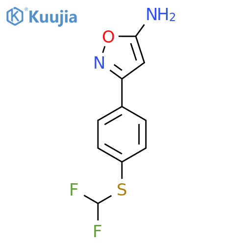 3-{4-(difluoromethyl)sulfanylphenyl}-1,2-oxazol-5-amine structure