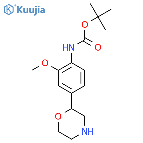 tert-butyl N-2-methoxy-4-(morpholin-2-yl)phenylcarbamate structure