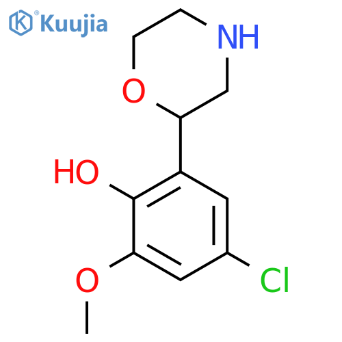 4-chloro-2-methoxy-6-(morpholin-2-yl)phenol structure