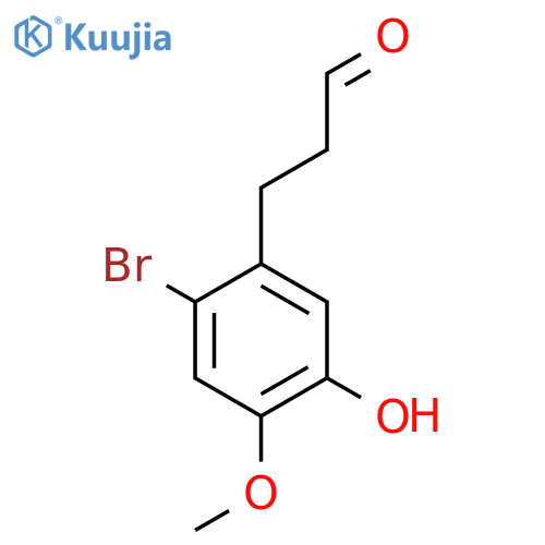 3-(2-bromo-5-hydroxy-4-methoxyphenyl)propanal structure
