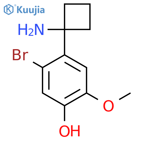 4-(1-aminocyclobutyl)-5-bromo-2-methoxyphenol structure
