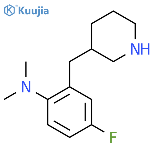 4-fluoro-N,N-dimethyl-2-(piperidin-3-yl)methylaniline structure