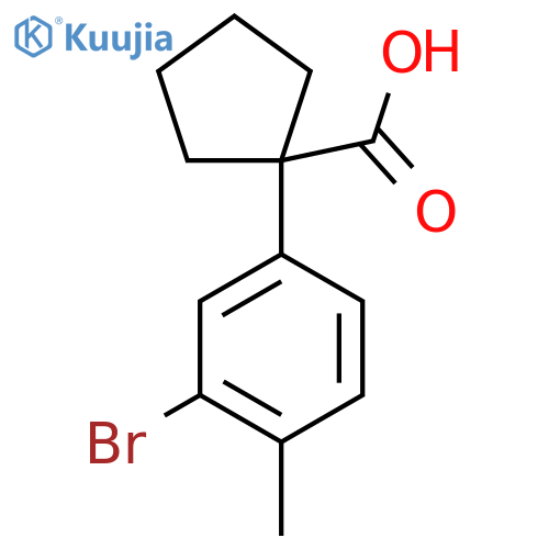 1-(3-Bromo-4-methylphenyl)cyclopentane-1-carboxylic acid structure
