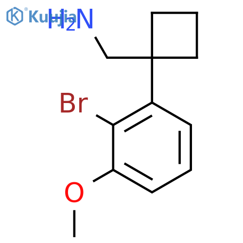 1-(2-bromo-3-methoxyphenyl)cyclobutylmethanamine structure