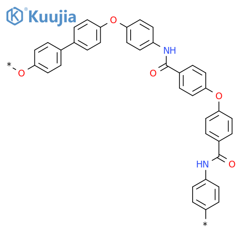 Poly(oxy[1,1'-biphenyl]-4,4'-diyloxy-1,4-phenyleneiminocarbonyl-1,4-phenyleneoxy-1,4-phenylenecarbonylimino-1,4-phenylene) structure