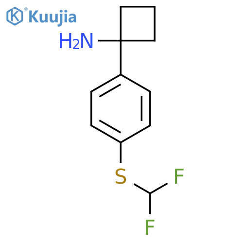 1-{4-(difluoromethyl)sulfanylphenyl}cyclobutan-1-amine structure