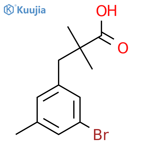 3-(3-bromo-5-methylphenyl)-2,2-dimethylpropanoic acid structure