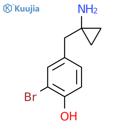 4-(1-aminocyclopropyl)methyl-2-bromophenol structure