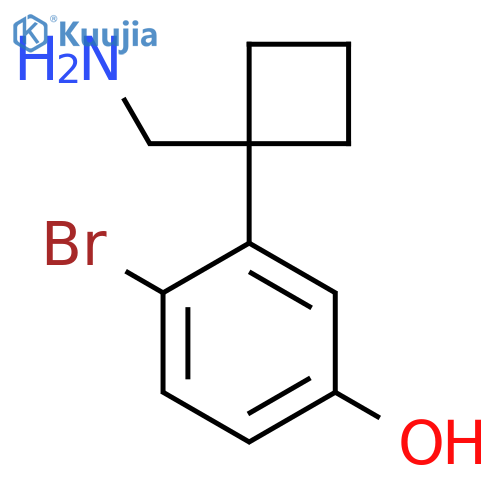 3-1-(aminomethyl)cyclobutyl-4-bromophenol structure
