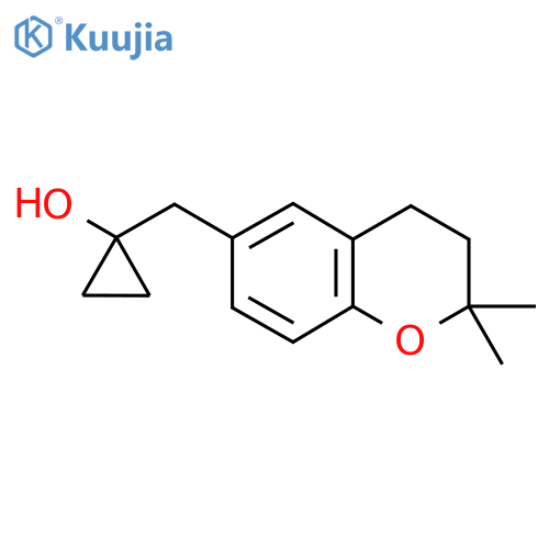 1-(2,2-dimethyl-3,4-dihydro-2H-1-benzopyran-6-yl)methylcyclopropan-1-ol structure