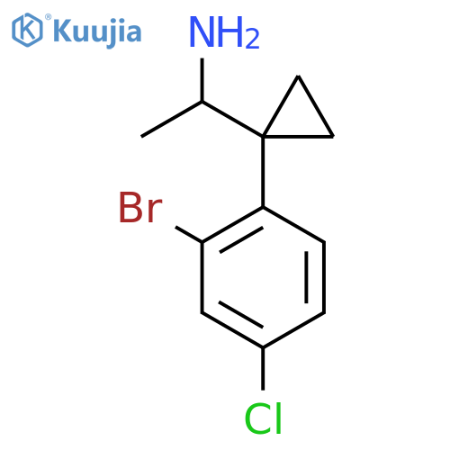 1-1-(2-bromo-4-chlorophenyl)cyclopropylethan-1-amine structure