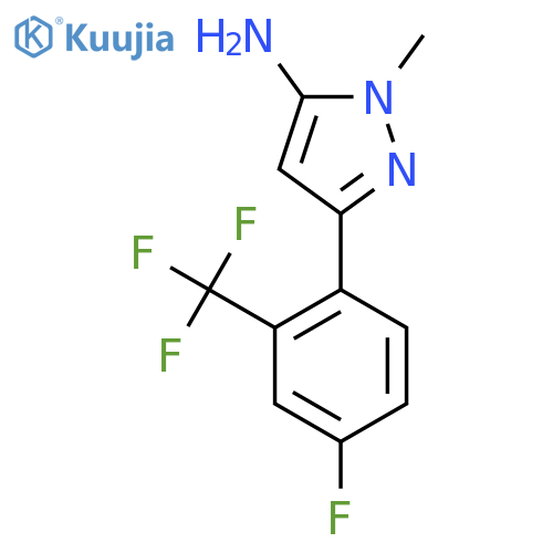 3-4-fluoro-2-(trifluoromethyl)phenyl-1-methyl-1H-pyrazol-5-amine structure