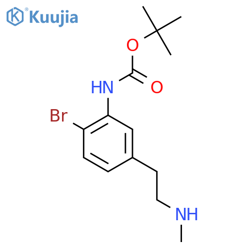 tert-butyl N-{2-bromo-5-2-(methylamino)ethylphenyl}carbamate structure