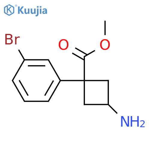 Methyl 3-amino-1-(3-bromophenyl)cyclobutane-1-carboxylate structure