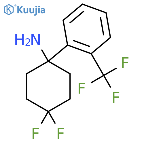 4,4-difluoro-1-2-(trifluoromethyl)phenylcyclohexan-1-amine structure