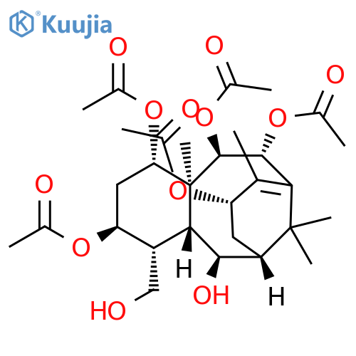 6,10-Methanobenzocyclodecene-1,3,5,8,11,12-hexol,1,2,3,4,4a,5,6,7,8,11,12,12a-dodecahydro-4-(hydroxymethyl)-9,12a,13,13-tetramethyl-,1,3,8,11,12-pentaacetate, (1S,3S,4R,4aR,5R,6R,8S,11R,12R,12aS)- structure