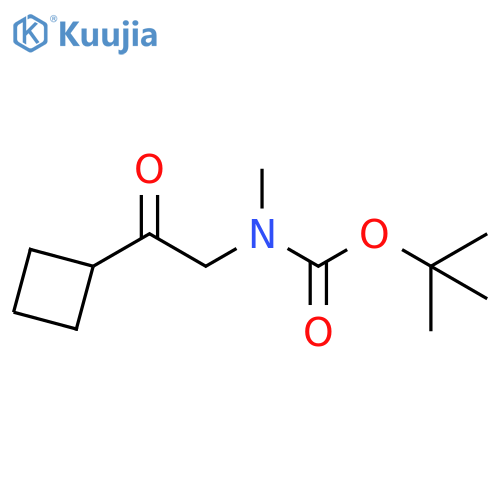 Carbamic acid, N-(2-cyclobutyl-2-oxoethyl)-N-methyl-, 1,1-dimethylethyl ester structure