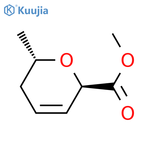 2H-Pyran-2-carboxylicacid, 5,6-dihydro-6-methyl-, methyl ester, (2R,6S)-rel- structure