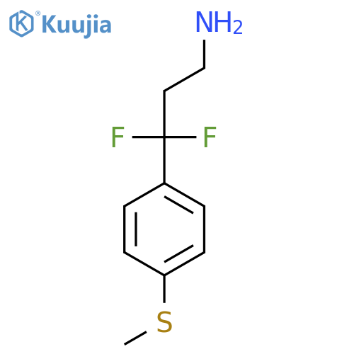 3,3-difluoro-3-4-(methylsulfanyl)phenylpropan-1-amine structure