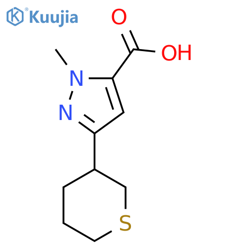 1-methyl-3-(thian-3-yl)-1H-pyrazole-5-carboxylic acid structure