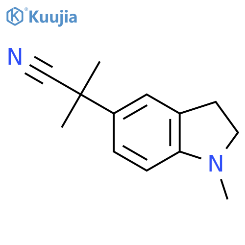 2-methyl-2-(1-methyl-2,3-dihydro-1H-indol-5-yl)propanenitrile structure