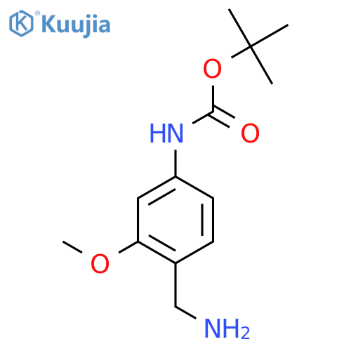 tert-butyl N-4-(aminomethyl)-3-methoxyphenylcarbamate structure
