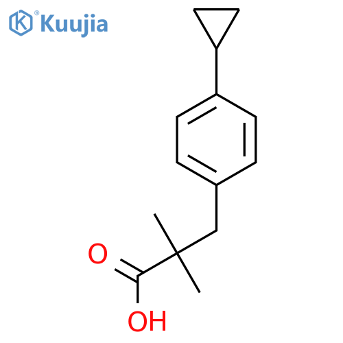 3-(4-cyclopropylphenyl)-2,2-dimethylpropanoic acid structure
