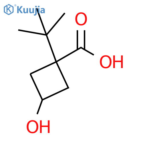 1-tert-butyl-3-hydroxycyclobutane-1-carboxylic acid structure