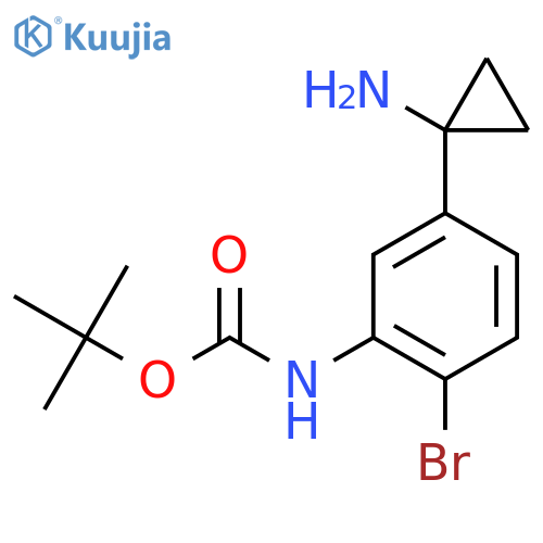 tert-butyl N-5-(1-aminocyclopropyl)-2-bromophenylcarbamate structure