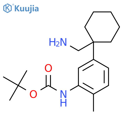 tert-butyl N-{5-1-(aminomethyl)cyclohexyl-2-methylphenyl}carbamate structure