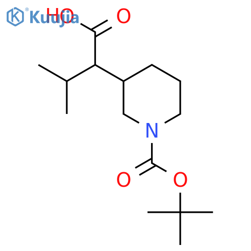 2-{1-(tert-butoxy)carbonylpiperidin-3-yl}-3-methylbutanoic acid structure