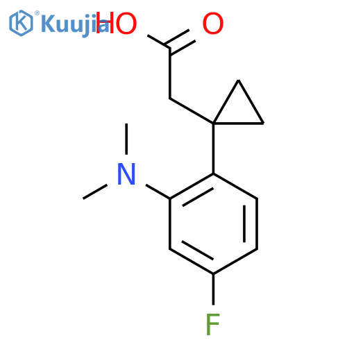 2-{1-2-(dimethylamino)-4-fluorophenylcyclopropyl}acetic acid structure