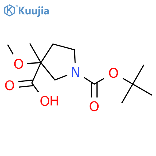 1-tert-butyl 3-methyl 3-methoxypyrrolidine-1,3-dicarboxylate structure