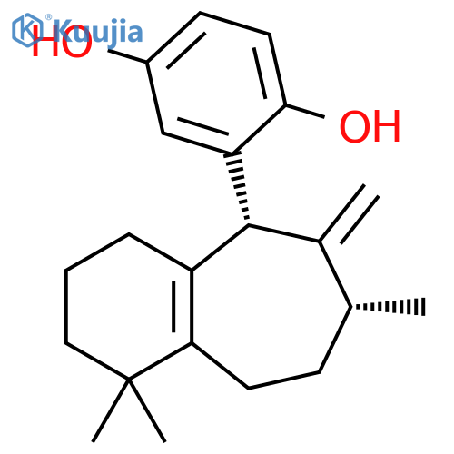 1,4-Benzenediol, 2-[(5R,7R)-2,3,4,5,6,7,8,9-octahydro-1,1,7-trimethyl-6-methylene-1H-benzocyclohepten-5-yl]- structure