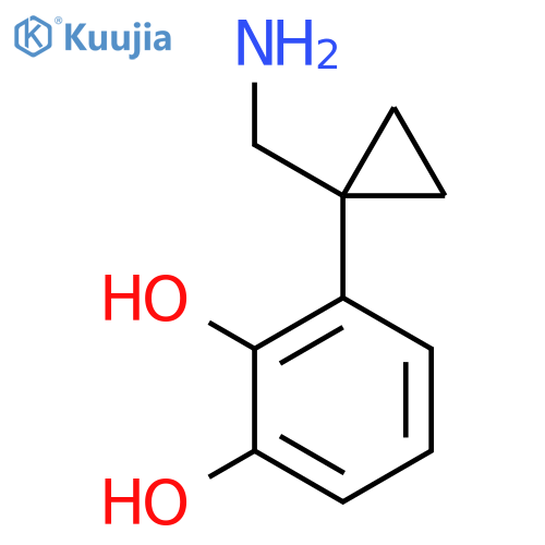 3-1-(aminomethyl)cyclopropylbenzene-1,2-diol structure