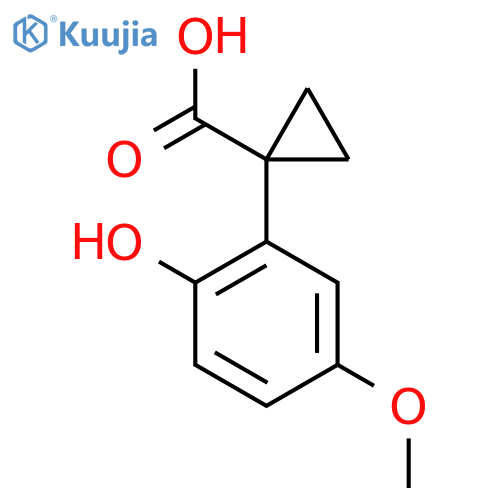 1-(2-hydroxy-5-methoxyphenyl)cyclopropane-1-carboxylic acid structure