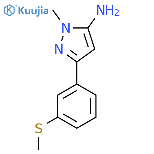 1-methyl-3-3-(methylsulfanyl)phenyl-1H-pyrazol-5-amine structure