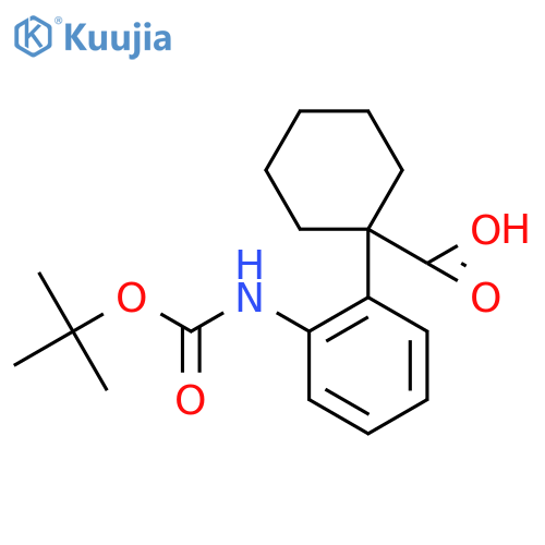 1-(2-{(tert-butoxy)carbonylamino}phenyl)cyclohexane-1-carboxylic acid structure