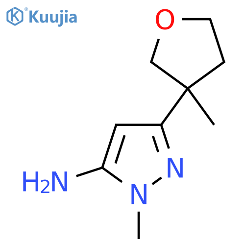 1-methyl-3-(3-methyloxolan-3-yl)-1H-pyrazol-5-amine structure