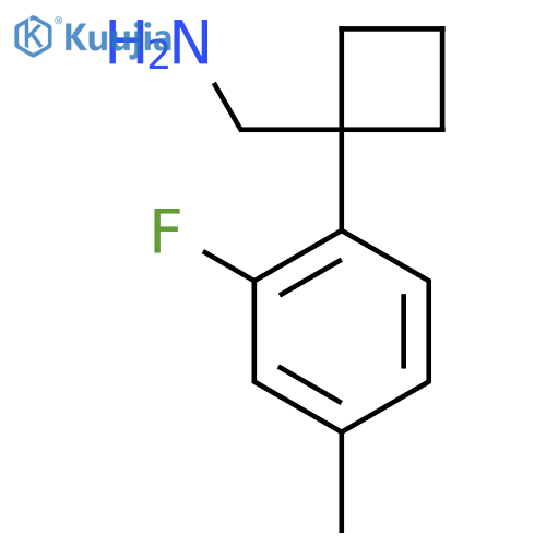 1-(2-fluoro-4-methylphenyl)cyclobutylmethanamine structure