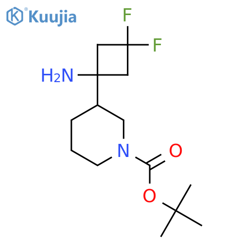 tert-butyl 3-(1-amino-3,3-difluorocyclobutyl)piperidine-1-carboxylate structure