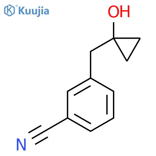 3-(1-hydroxycyclopropyl)methylbenzonitrile structure