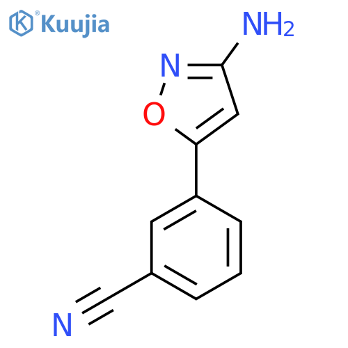 3-(3-amino-1,2-oxazol-5-yl)benzonitrile structure