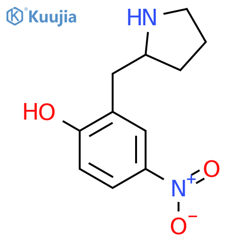 4-nitro-2-(pyrrolidin-2-yl)methylphenol structure